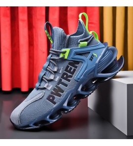 Men Breathable Fabric Soft Blade Sole Non Slip Comfy Reflect Casual Sports Shoes