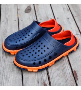 Men Hollow Out Lightweight Soft Sole Non Slip Pure Color Casual Platform Slippers